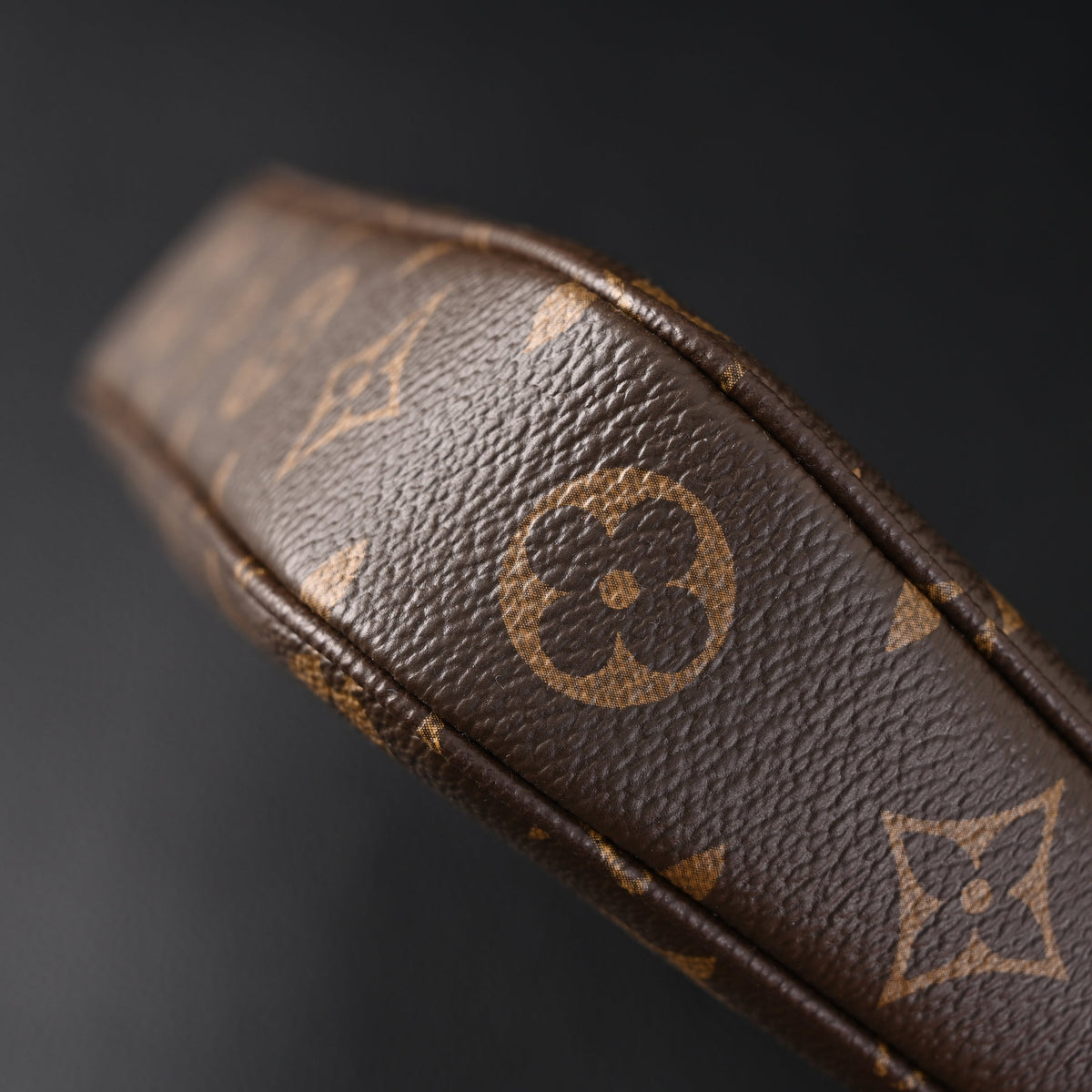 Louis Vuitton Pochette Accessoires Monogram Canvas Clutch Bag ¨C Brown with Gold Chain (M82766)