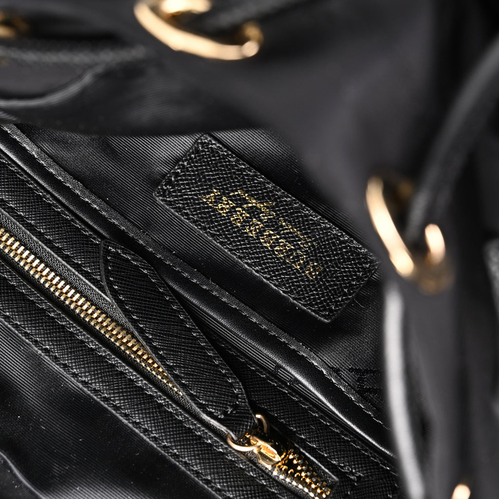 Burberry The Rucksack ¨C Black Nylon & Leather Backpack with Gold-Tone Hardware