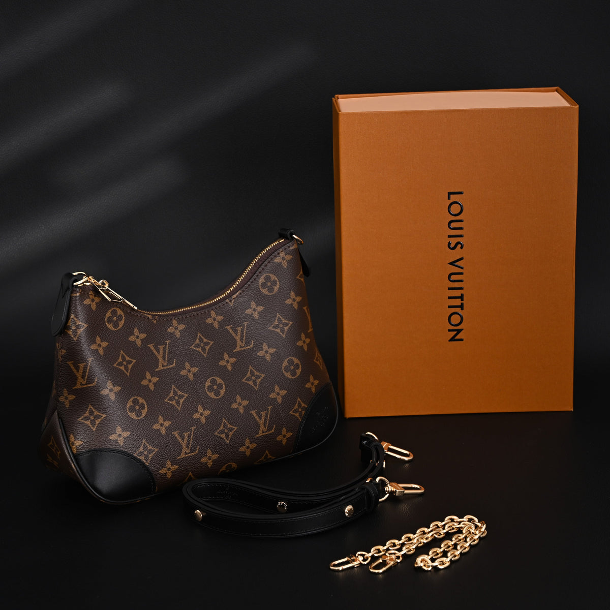 Louis Vuitton Boulogne Monogram Canvas Shoulder Bag ¨C Classic Brown (M45831)