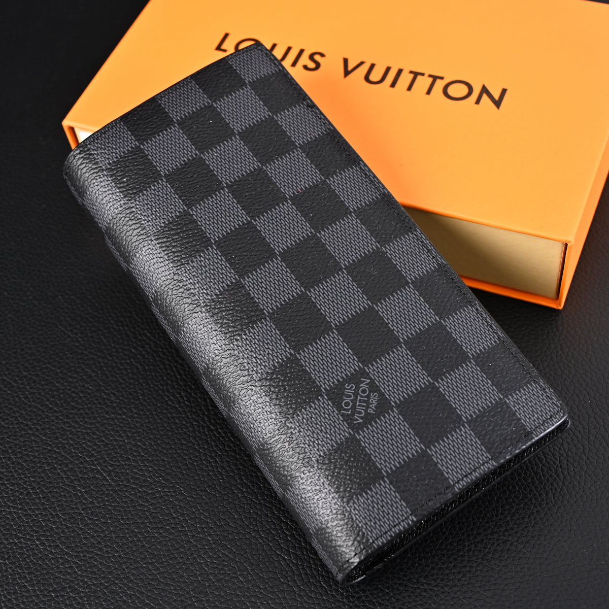 Louis Vuitton Brazza Wallet ¨C Damier Graphite Canvas Long Bifold (N62665)