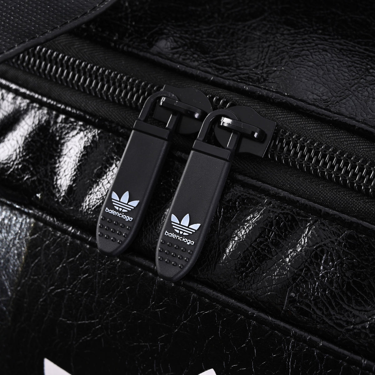 Balenciaga x adidas Large Duffel Travel Bag ¨C Black with Trefoil Logo and Triple Stripes