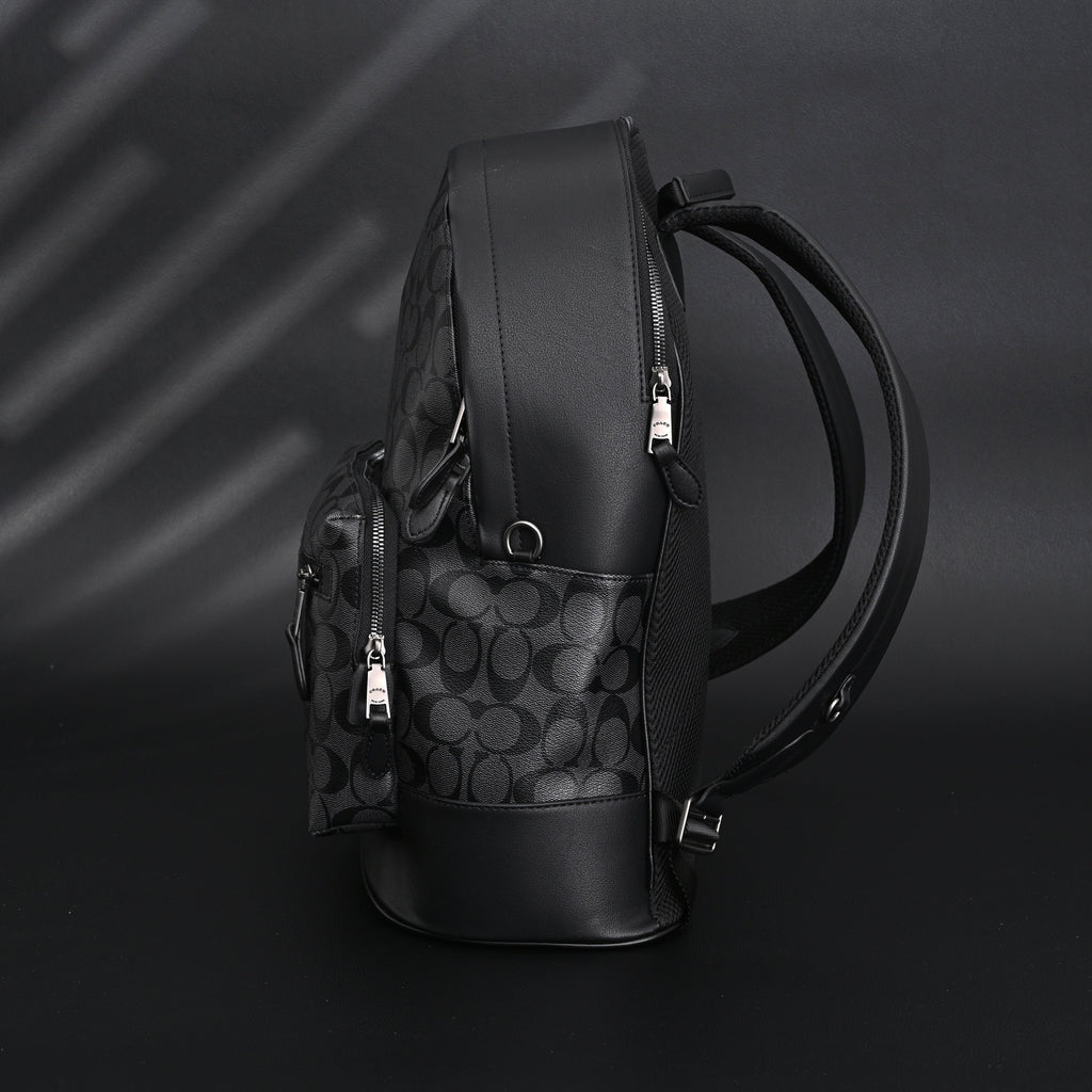Coach West Backpack ¨C Signature Canvas in Black/Grey