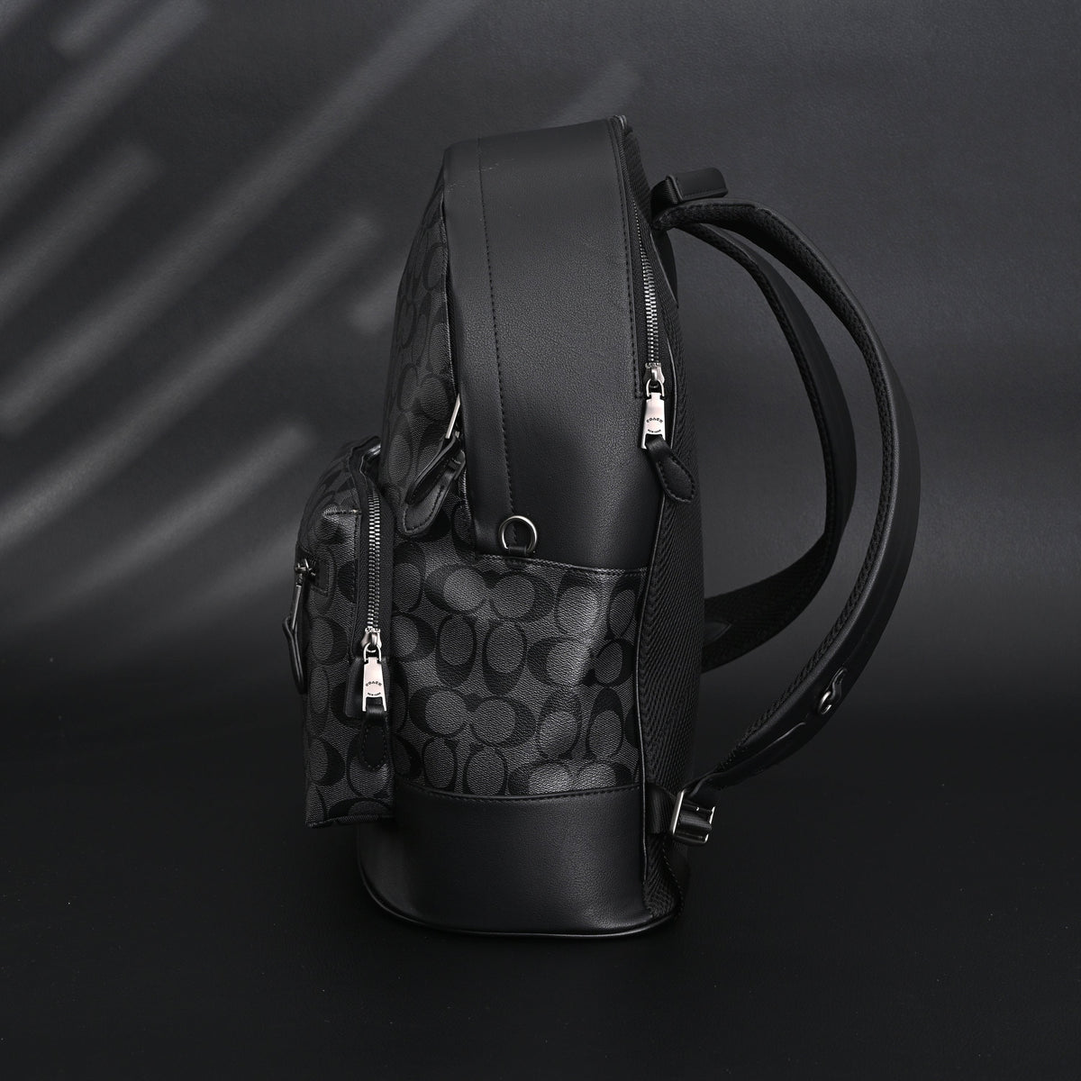 Coach West Backpack ¨C Signature Canvas in Black/Grey