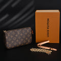 Louis Vuitton Pochette Accessoires Monogram Canvas Clutch Bag ¨C Brown with Gold Chain (M82766)