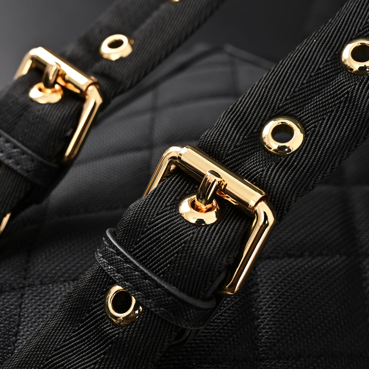 Burberry The Rucksack ¨C Black Nylon & Leather Backpack with Gold-Tone Hardware
