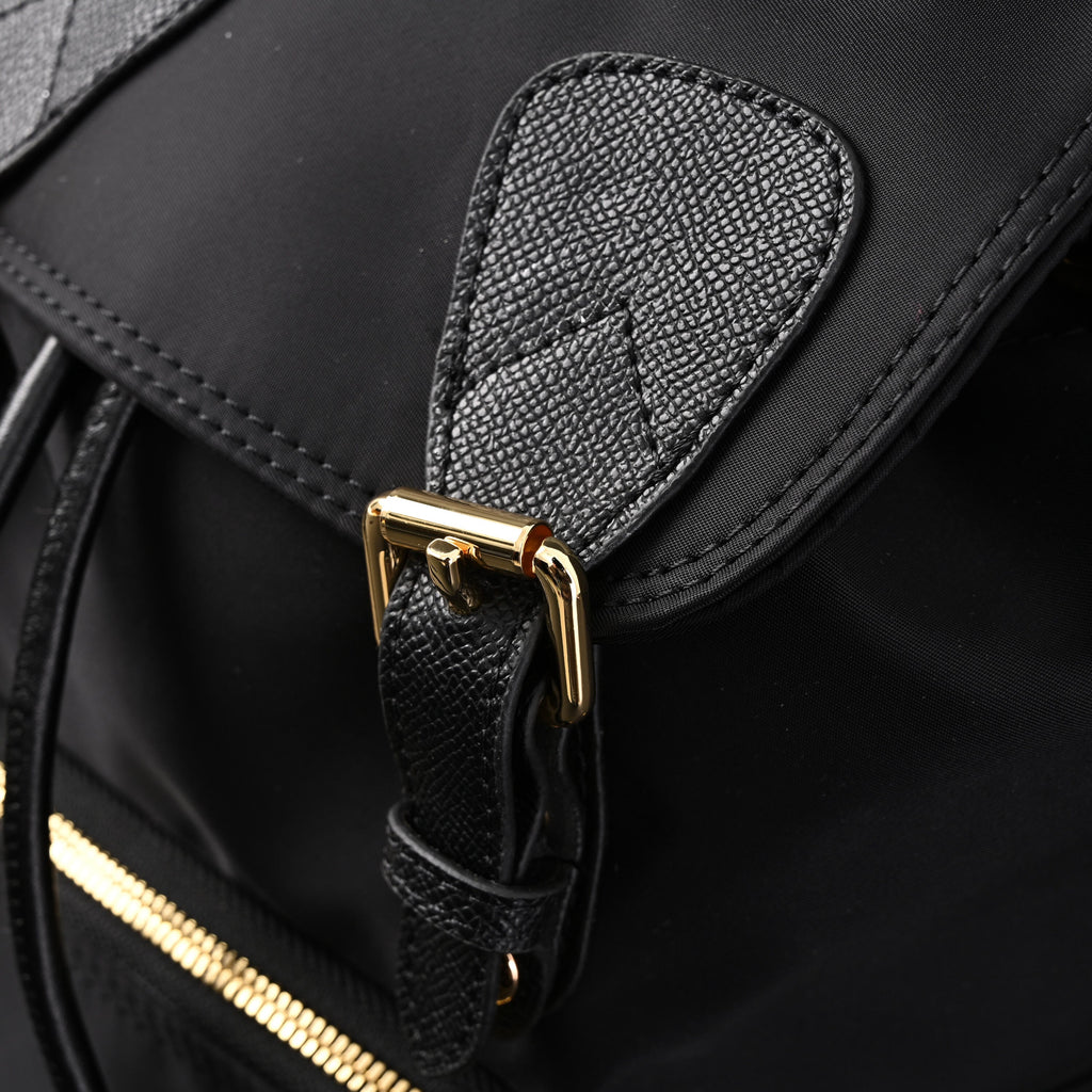 Burberry The Rucksack ¨C Black Nylon & Leather Backpack with Gold-Tone Hardware