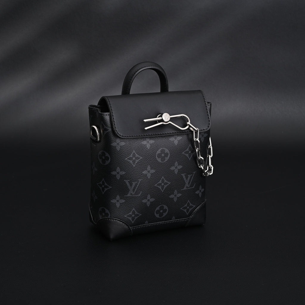 Louis Vuitton Soft Trunk Messenger ¨C Monogram Eclipse Canvas with Silver Chain