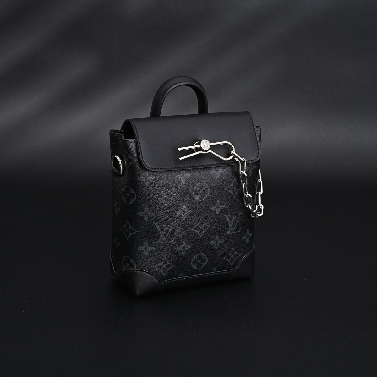 Louis Vuitton Soft Trunk Messenger ¨C Monogram Eclipse Canvas with Silver Chain