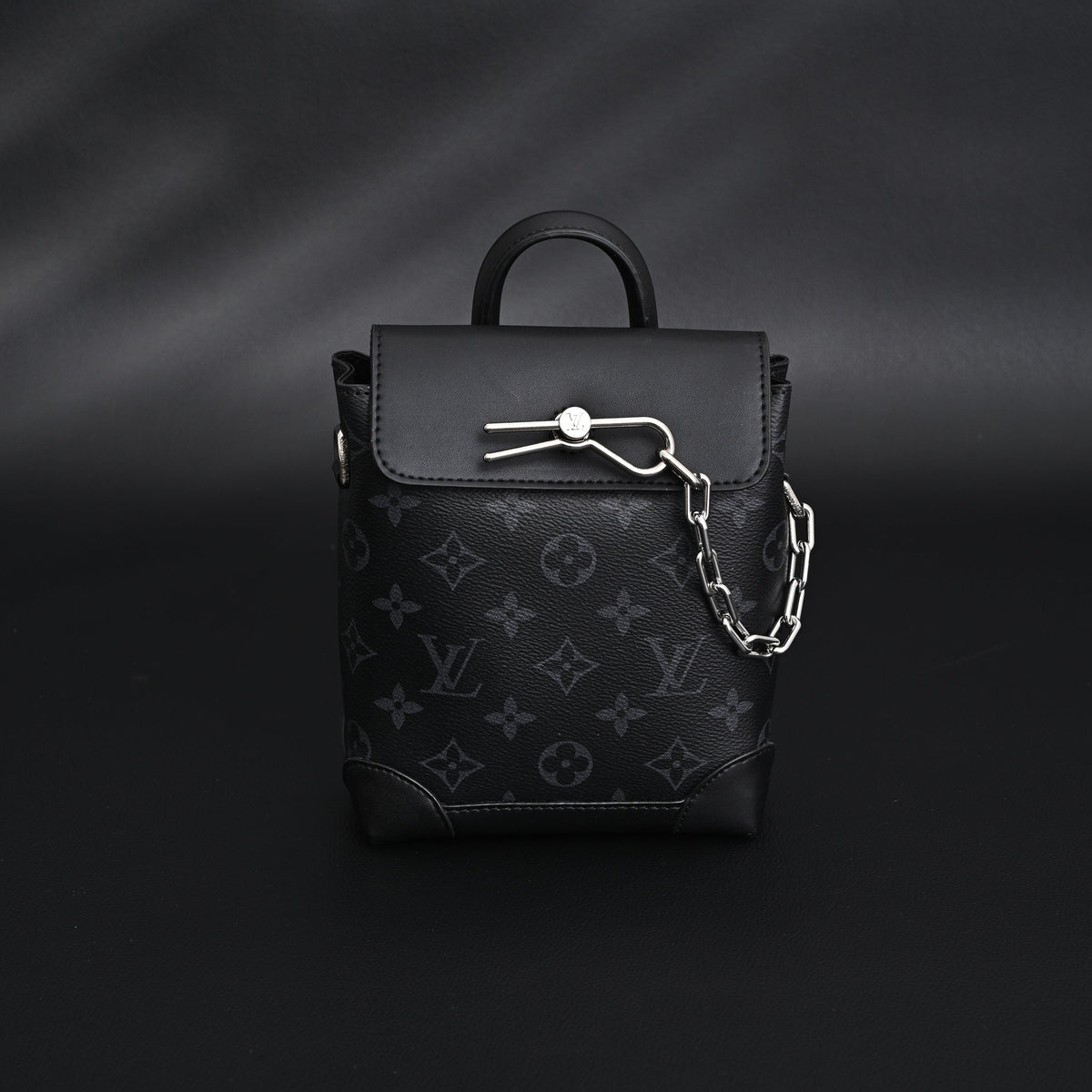 Louis Vuitton Soft Trunk Messenger ¨C Monogram Eclipse Canvas with Silver Chain