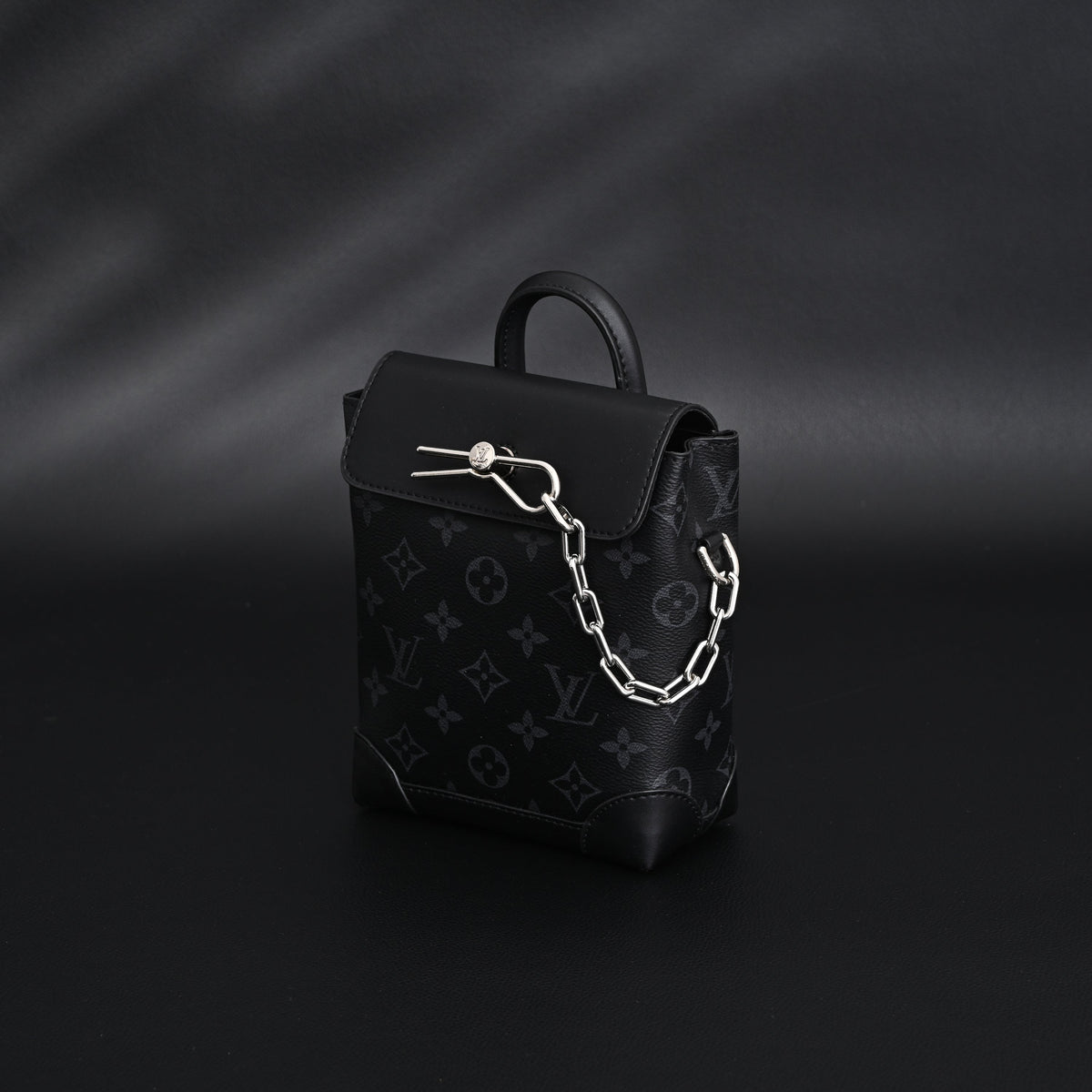 Louis Vuitton Soft Trunk Messenger ¨C Monogram Eclipse Canvas with Silver Chain