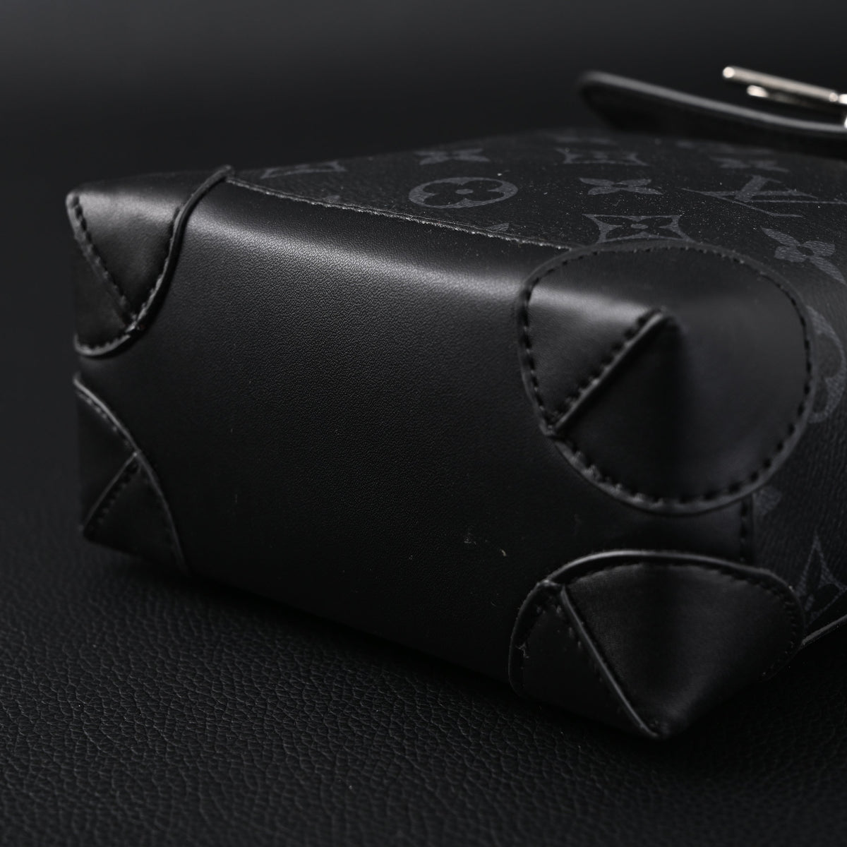 Louis Vuitton Soft Trunk Messenger ¨C Monogram Eclipse Canvas with Silver Chain