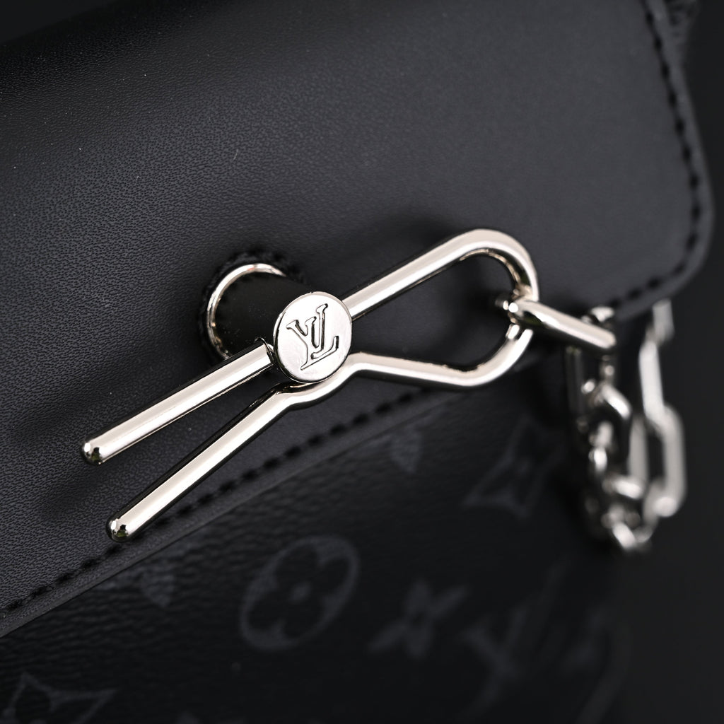Louis Vuitton Soft Trunk Messenger ¨C Monogram Eclipse Canvas with Silver Chain
