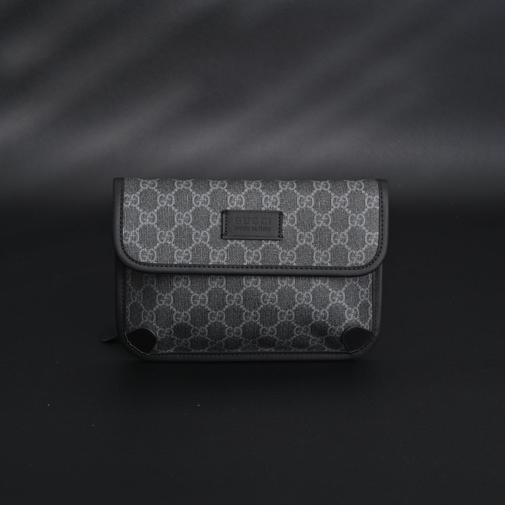 Gucci Ophidia GG Supreme Belt Bag ¨C Black/Grey with Web Strap