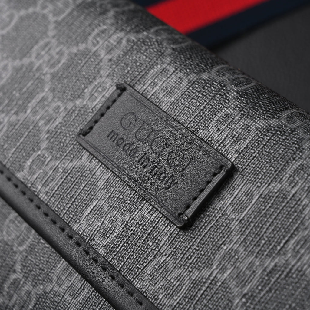 Gucci Ophidia GG Supreme Belt Bag ¨C Black/Grey with Web Strap