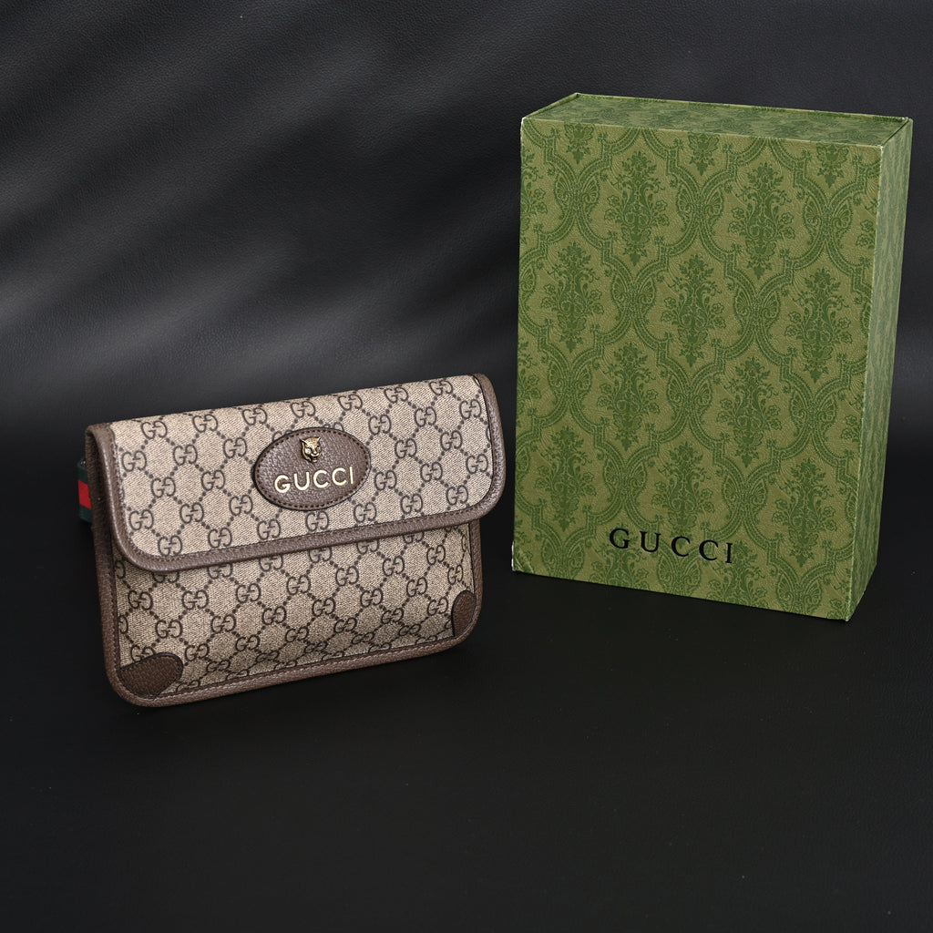 Gucci Ophidia GG Supreme Mini Belt Bag ¨C Beige/Ebony with Web Stripe