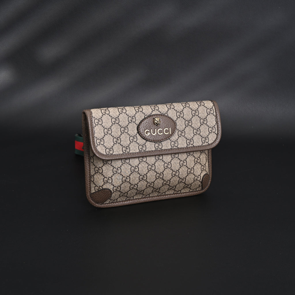 Gucci Ophidia GG Supreme Mini Belt Bag ¨C Beige/Ebony with Web Stripe