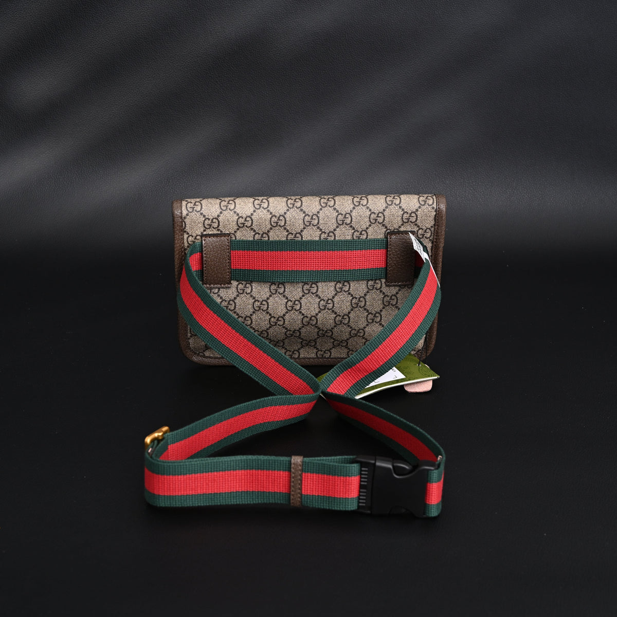 Gucci Ophidia GG Supreme Mini Belt Bag ¨C Beige/Ebony with Web Stripe