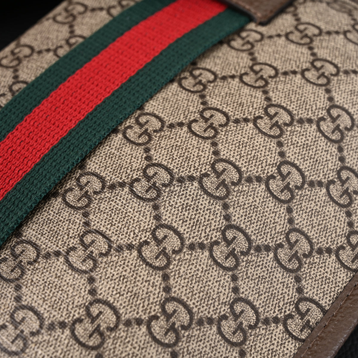 Gucci Ophidia GG Supreme Mini Belt Bag ¨C Beige/Ebony with Web Stripe