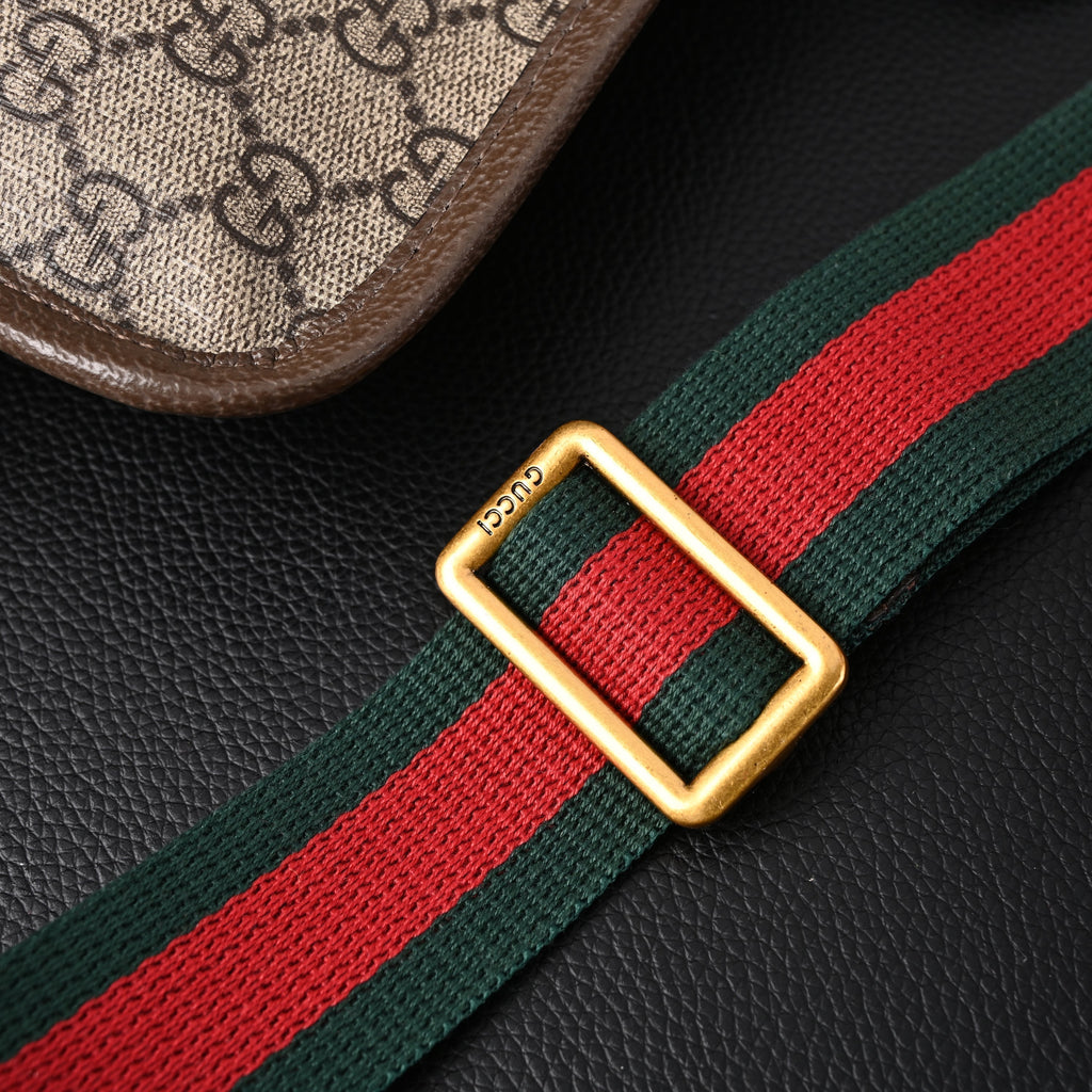 Gucci Ophidia GG Supreme Mini Belt Bag ¨C Beige/Ebony with Web Stripe