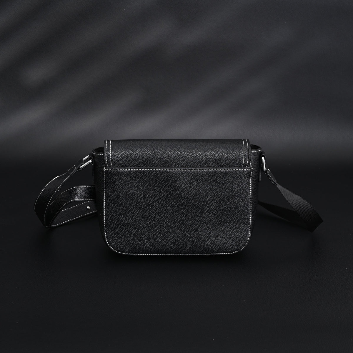 Dior Saddle Crossbody Bag ¨C Black Grained Calfskin with Silver-Tone Hardware
