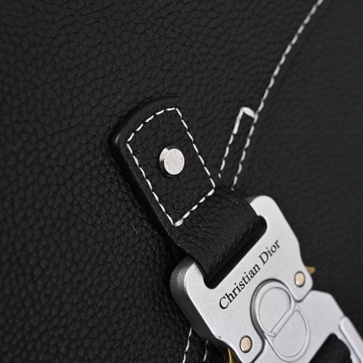 Dior Saddle Crossbody Bag ¨C Black Grained Calfskin with Silver-Tone Hardware