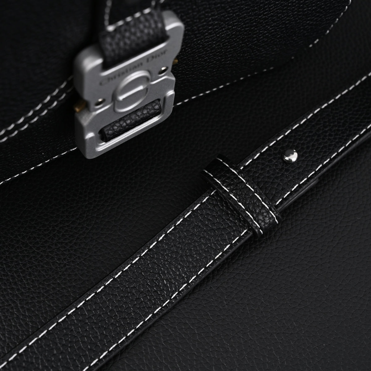 Dior Saddle Crossbody Bag ¨C Black Grained Calfskin with Silver-Tone Hardware