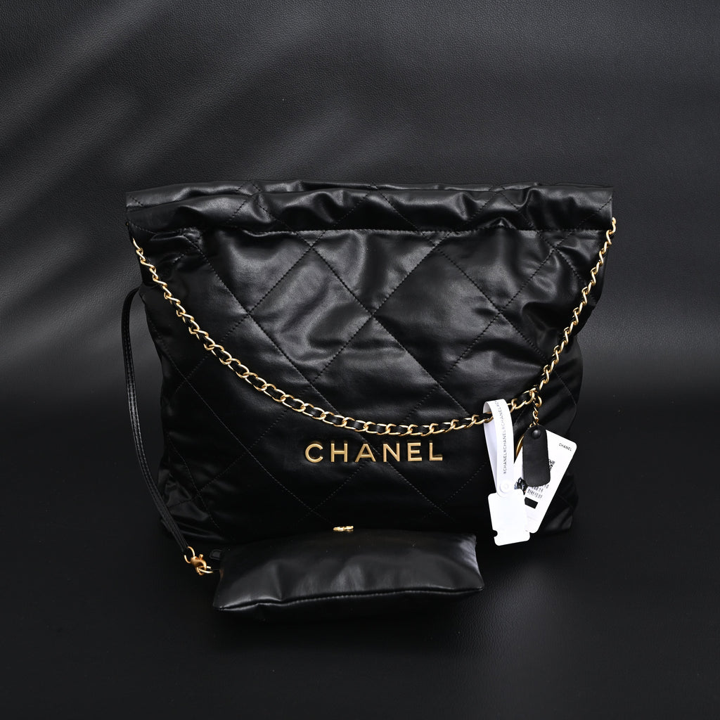 Chanel 19 Flap Bag ¨C Black Quilted Lambskin with Gold & Ruthenium Hardware