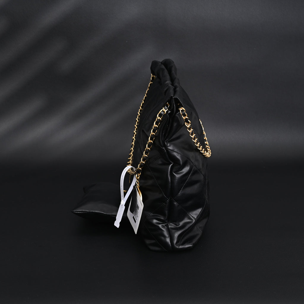 Chanel 19 Flap Bag ¨C Black Quilted Lambskin with Gold & Ruthenium Hardware