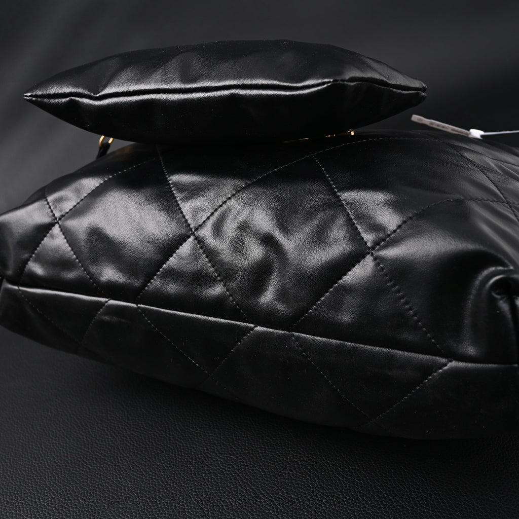 Chanel 19 Flap Bag ¨C Black Quilted Lambskin with Gold & Ruthenium Hardware