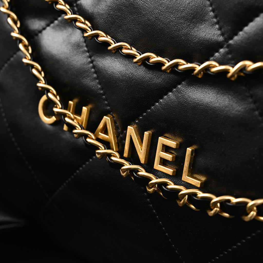 Chanel 19 Flap Bag ¨C Black Quilted Lambskin with Gold & Ruthenium Hardware
