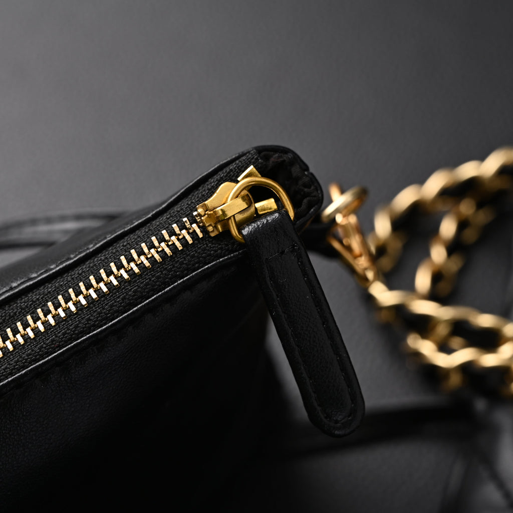 Chanel 19 Flap Bag ¨C Black Quilted Lambskin with Gold & Ruthenium Hardware