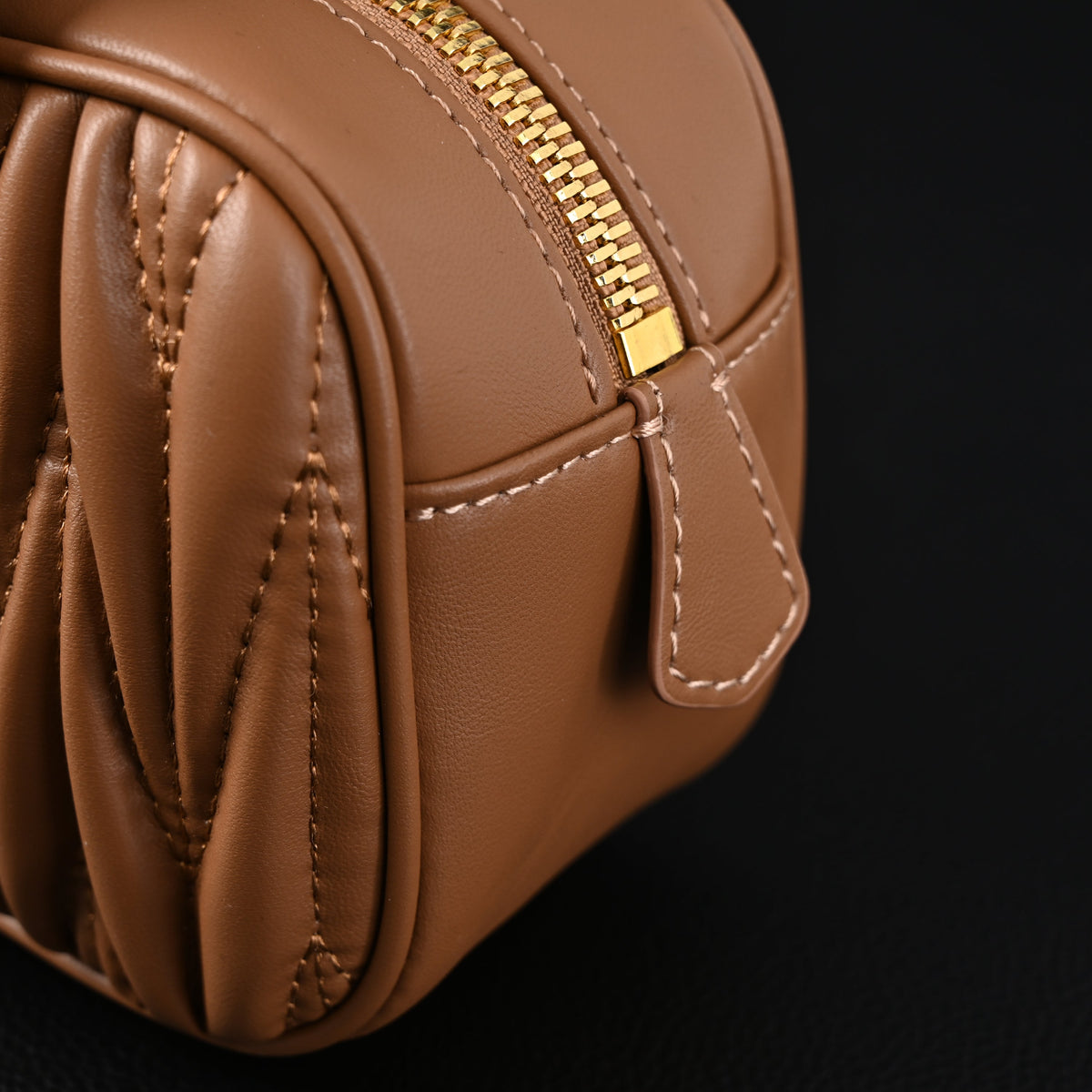 Miu Miu Matelass¨¦ Leather Top Handle Bag ¨C Caramel Brown