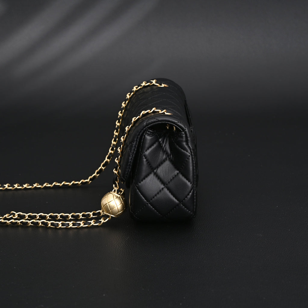 Chanel Classic Flap Mini Bag ¨C Black Quilted Lambskin with Gold-Tone Hardware