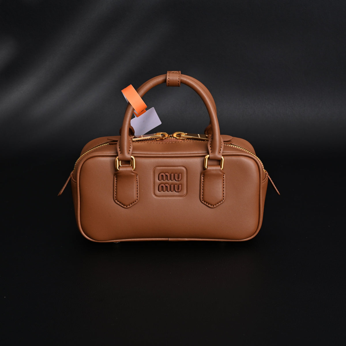 Miu Miu Leather Top Handle Satchel ¨C Caramel Brown