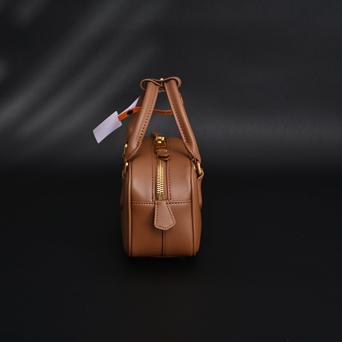 Miu Miu Leather Top Handle Satchel ¨C Caramel Brown