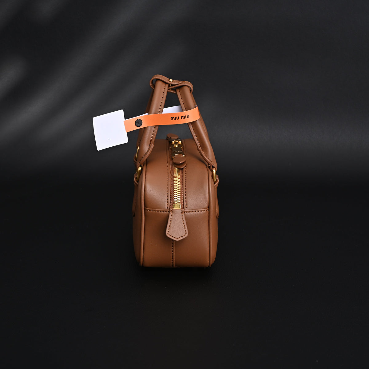 Miu Miu Leather Top Handle Satchel ¨C Caramel Brown