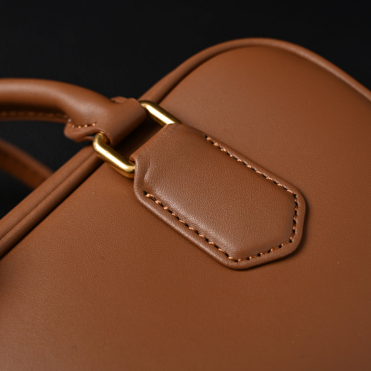 Miu Miu Leather Top Handle Satchel ¨C Caramel Brown