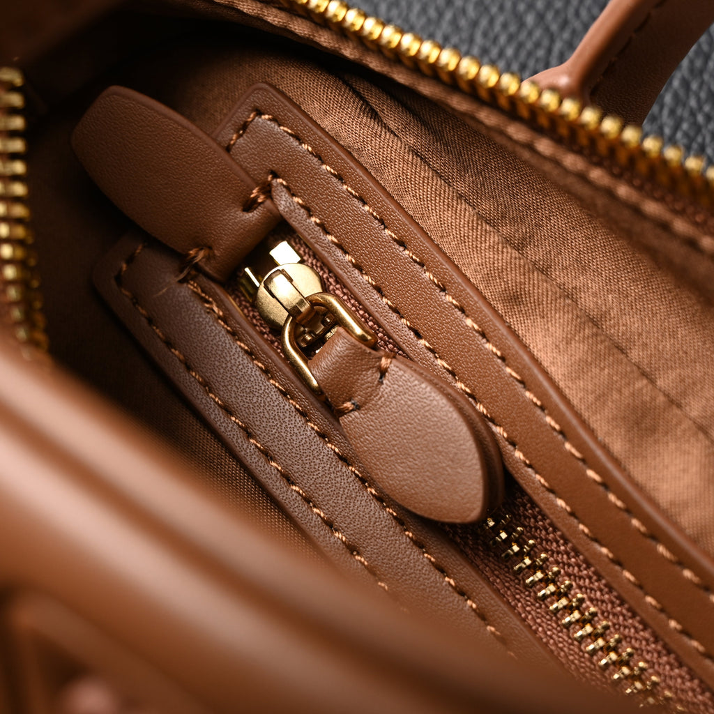 Miu Miu Leather Top Handle Satchel ¨C Caramel Brown