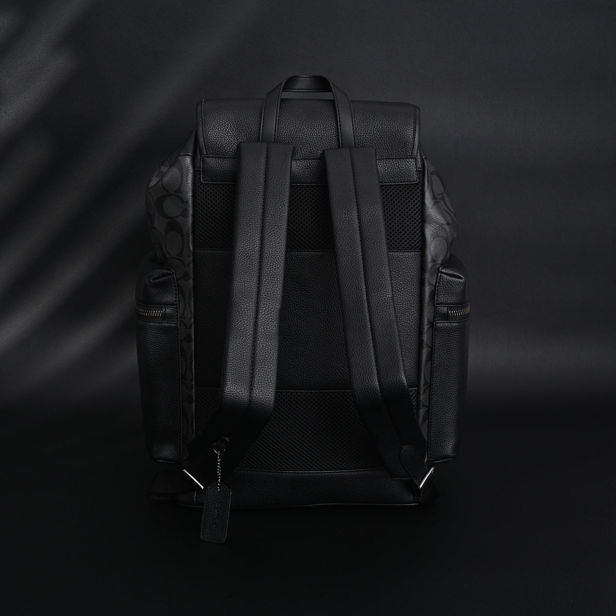 Coach Men¡¯s Leather Backpack ¨C Black Signature Canvas