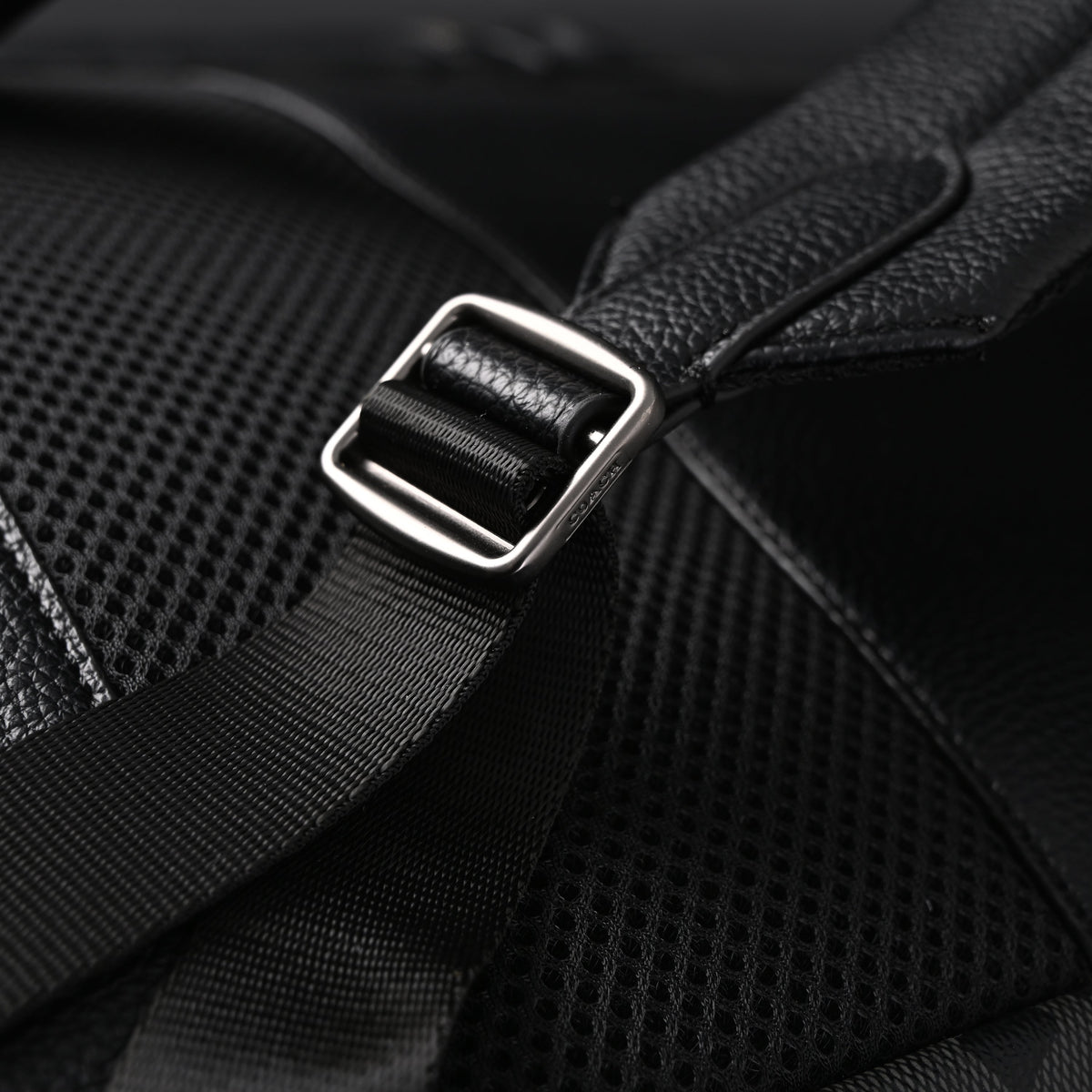 Coach Men¡¯s Leather Backpack ¨C Black Signature Canvas