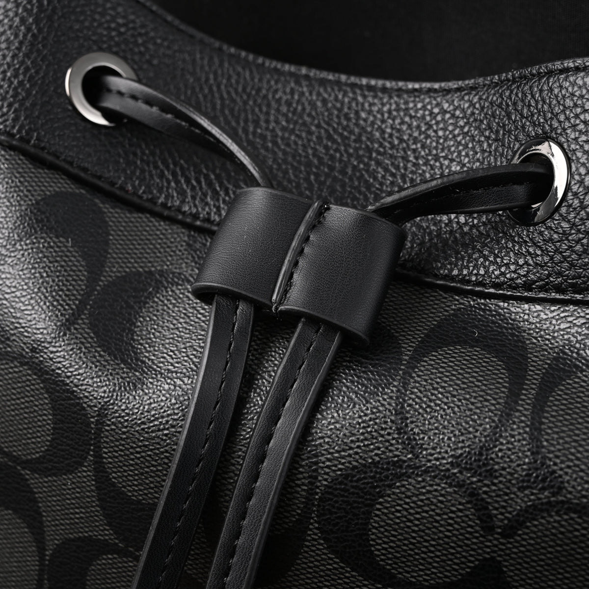 Coach Men¡¯s Leather Backpack ¨C Black Signature Canvas