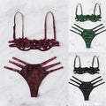 Floral Lace Lingerie Set â€?Unlined Half Cup Bra & Brief