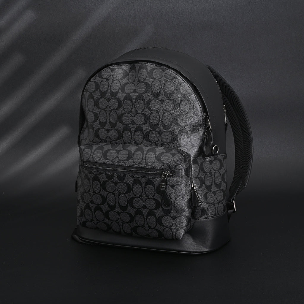 Coach West Backpack ¨C Signature Canvas in Black/Grey