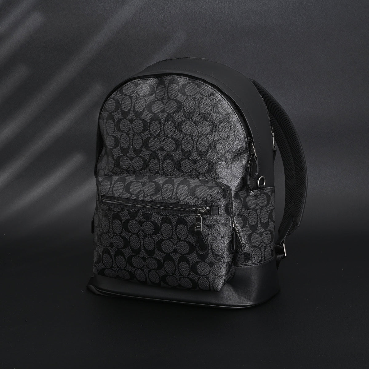 Coach West Backpack ¨C Signature Canvas in Black/Grey