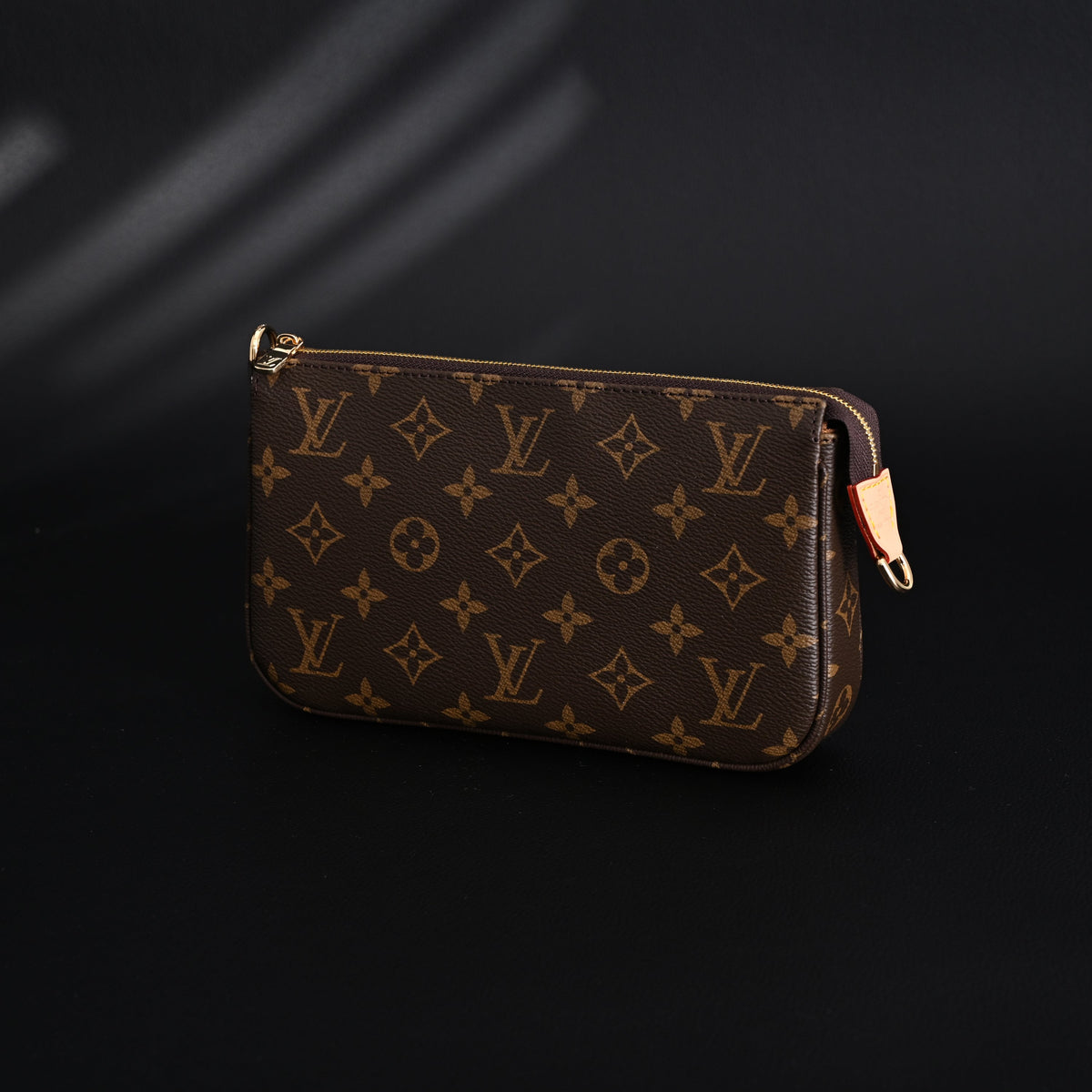 Louis Vuitton Pochette Accessoires Monogram Canvas Clutch Bag ¨C Brown with Gold Chain (M82766)