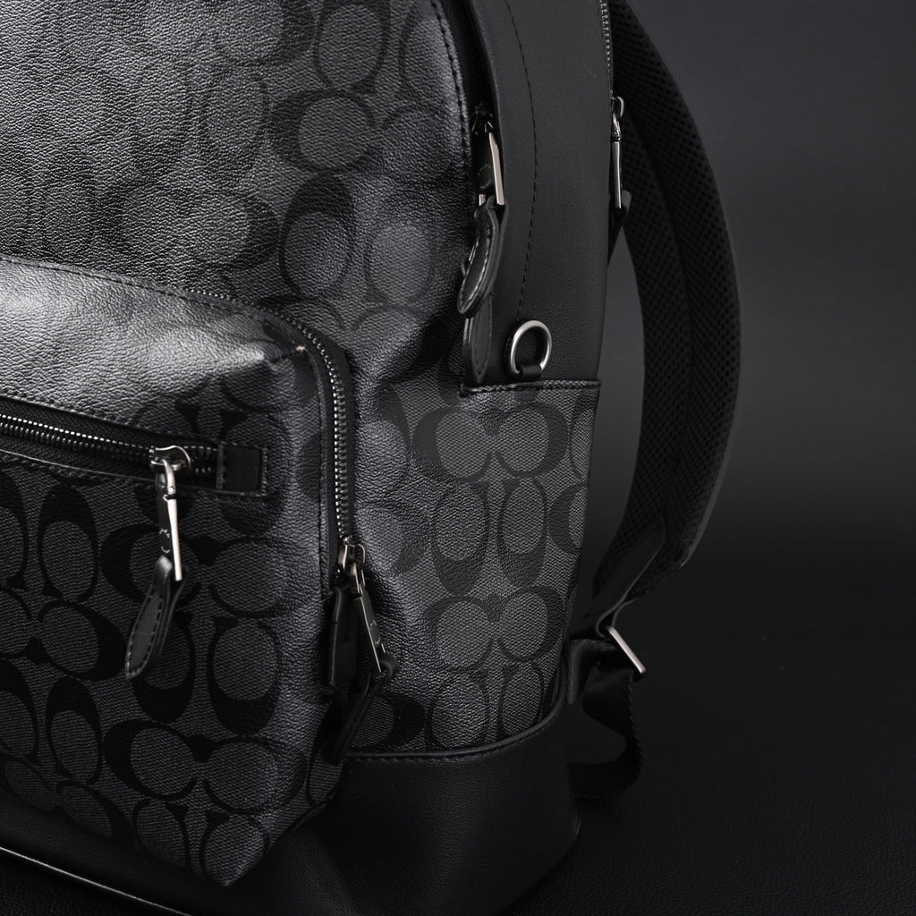 Coach West Backpack ¨C Signature Canvas in Black/Grey