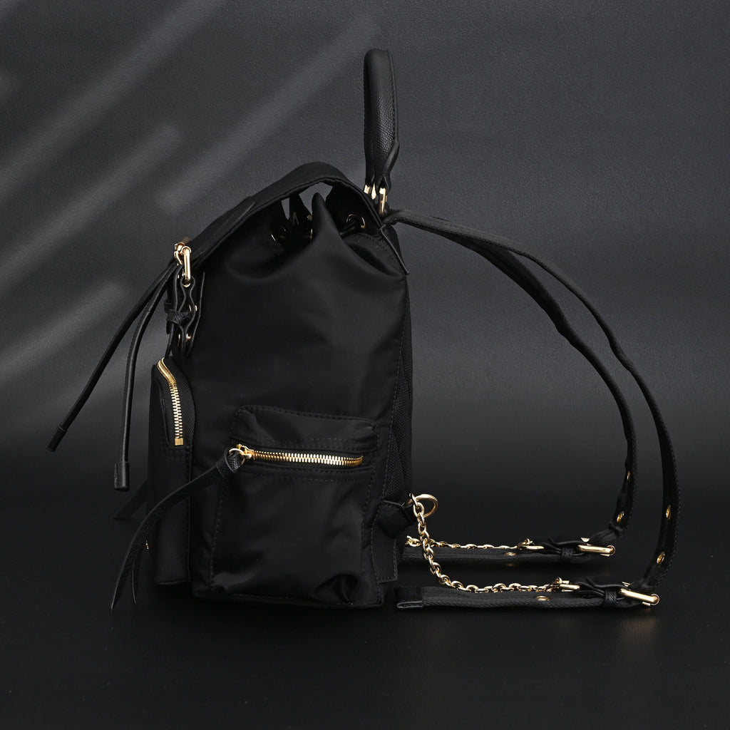 Burberry The Rucksack ¨C Black Nylon & Leather Backpack with Gold-Tone Hardware