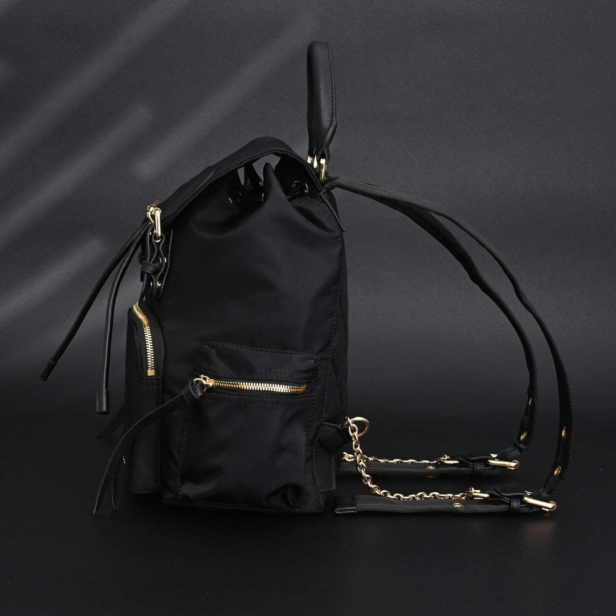 Burberry The Rucksack ¨C Black Nylon & Leather Backpack with Gold-Tone Hardware