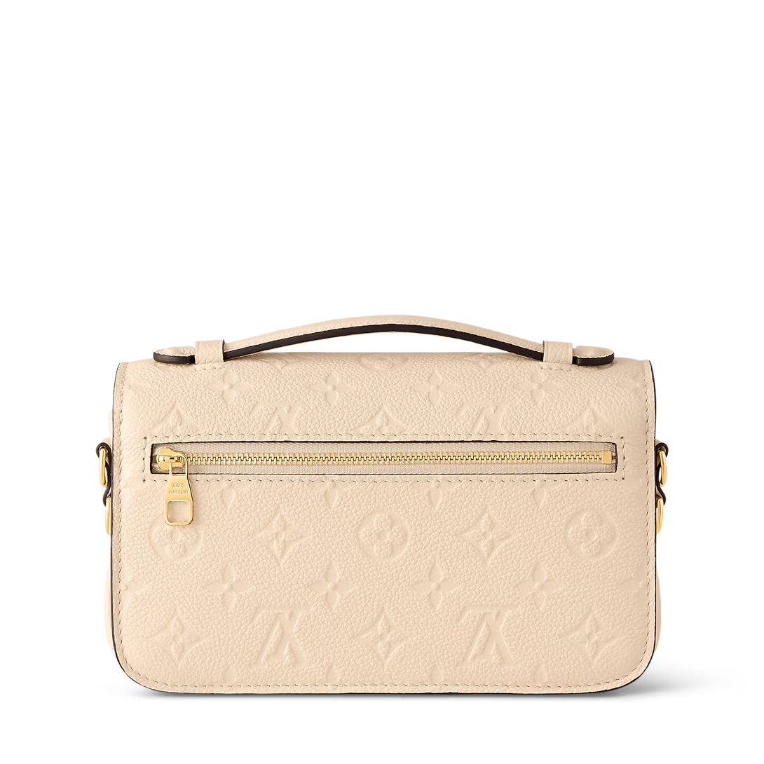 LV Pochette M¨¦tis East West Monogram Canvas Handle Crossbody Bag with Chain Strap and Leather Trim (21.5 x 13.5 x 6) cm