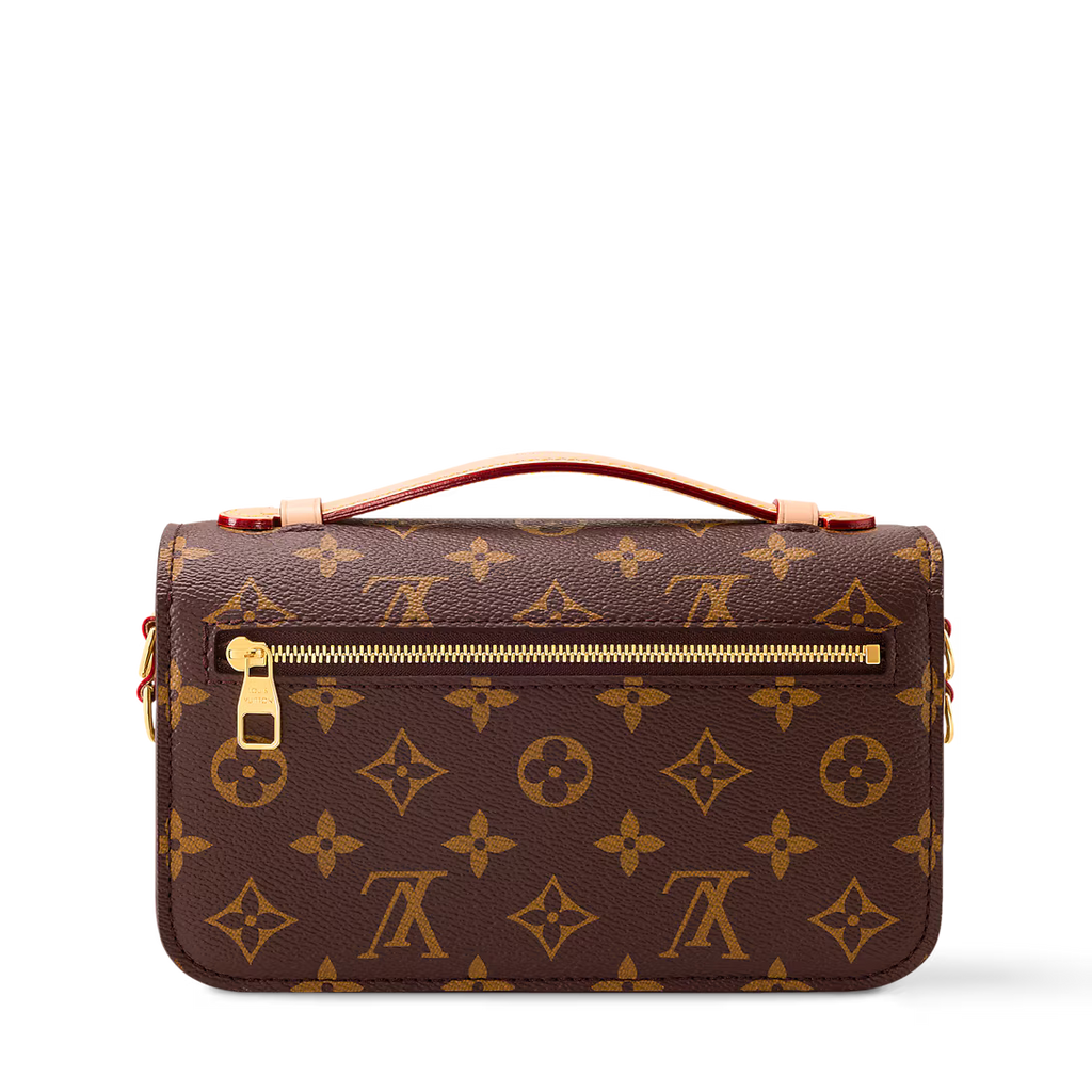 LV Pochette M¨¦tis East West Monogram Canvas Handle Crossbody Bag with Chain Strap and Leather Trim (21.5 x 13.5 x 6) cm